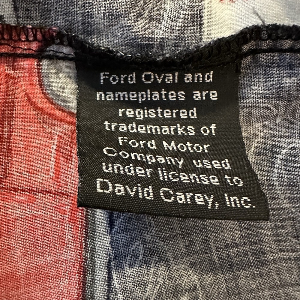 Vintage David Carey Camp Shirt Men Large Ford V8‎ Route 66 Classic Cars Hawaiian - Picture 9 of 11